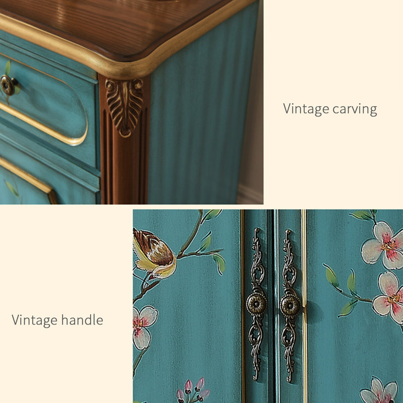 DICIXA Vintage Shoe Cabinet Side Cabinet 21 Pair Shoe